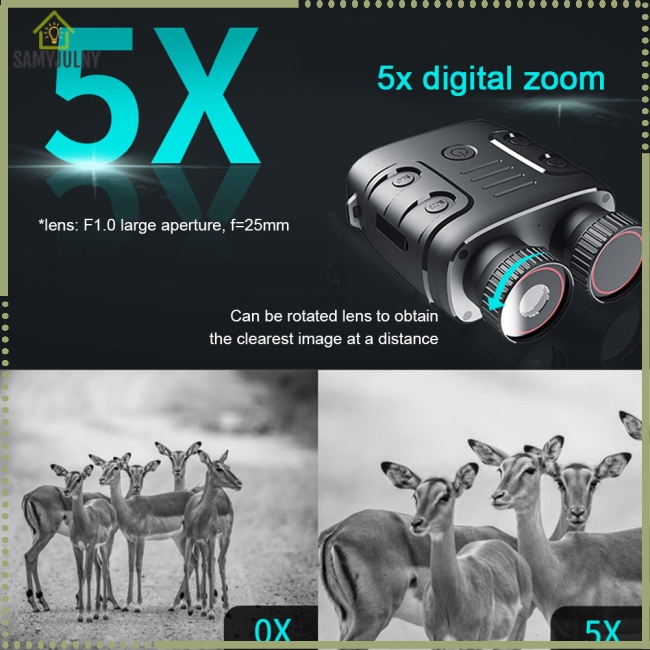 Sam night vision goggles ống nhòm hồng ngoại màn hình lcd 2,4 inch với zoom kỹ thuật số 5x kính nhìn đêm 1080p