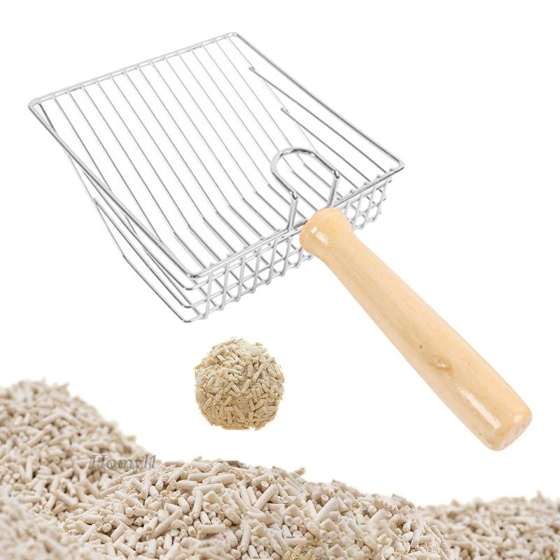 Cat litter spoon với hook pet sifting tay cầm bằng gỗ xẻng litter đồ dùng cho vật nuôi để sàng lọc nhanh cho chó hamster