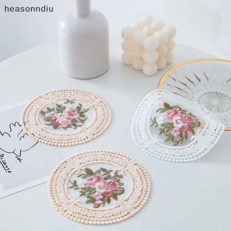 Heasonndiu vintage lace coaster placemat thêu bát ly cà phê coaster plate mat vn