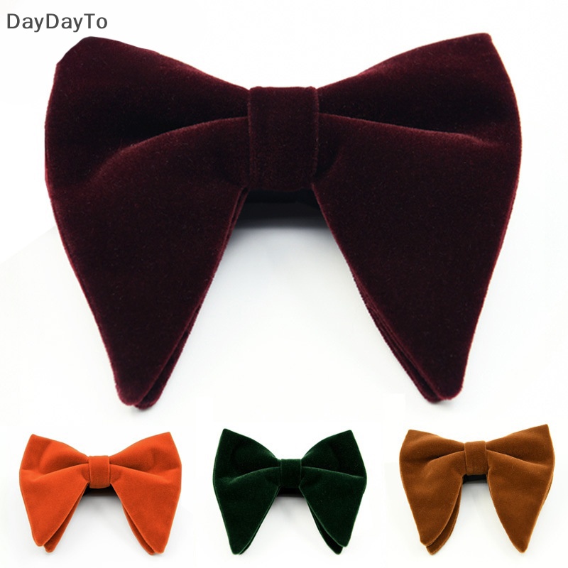 Daydayto thời trang nhung nơ lớn cho phụ nữ nam giới chú rể nơ cưới thắt lưng phụ kiện cravat thắt nơ dự tiệc.