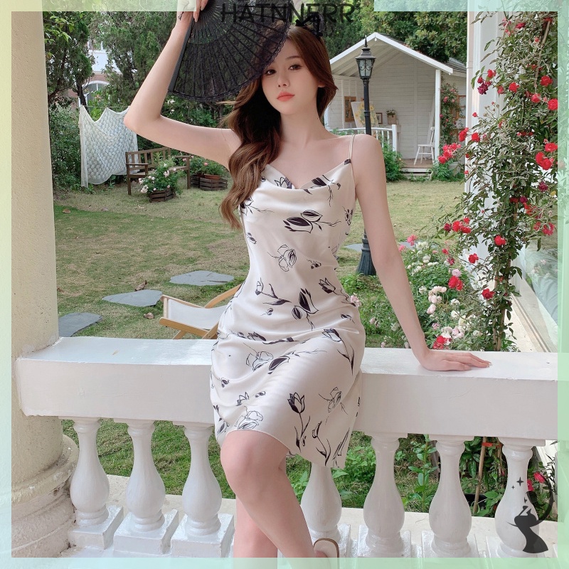 Váy ngủ nữ trượt hoa lãng mạn ngọt ngào gợi cảm có thể mặc 26 màu để lựa chọn fhs