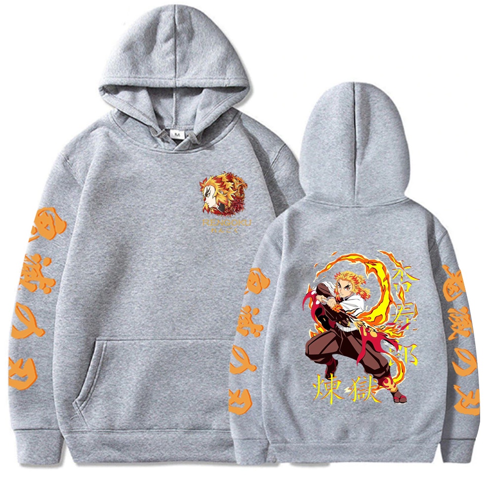 2023 janpanese anime demon slayer hoodie nam nữ unisex kyojuro rengoku hoodies áo khoác