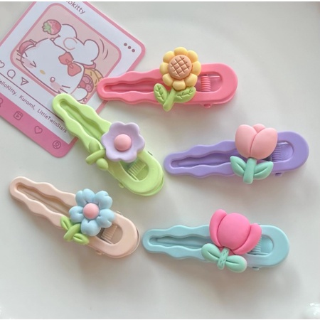 Kẹp Tóc Trang Trí Hoa Màu Kẹo Dễ Thương Dùng Làm Quà Tặng Sinh Nhật