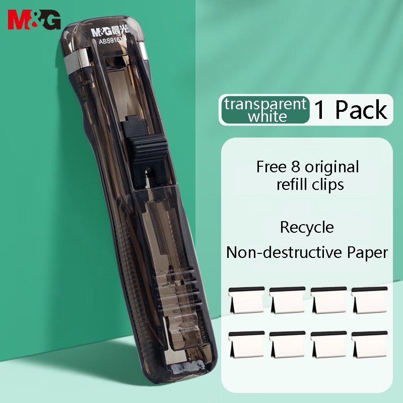 Bộ dụng cụ bấm kẹp giấy M&G cần thiết cho văn phòng phẩm (bộ đẩy*1+ kẹp bổ sung*8) cho học sinh/ kim bấm liền mạch