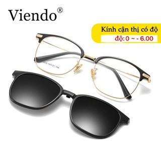 Kính mát nam nữ VIENDO kính râm kẹp vuông gọng chống tia uv màu thời trang