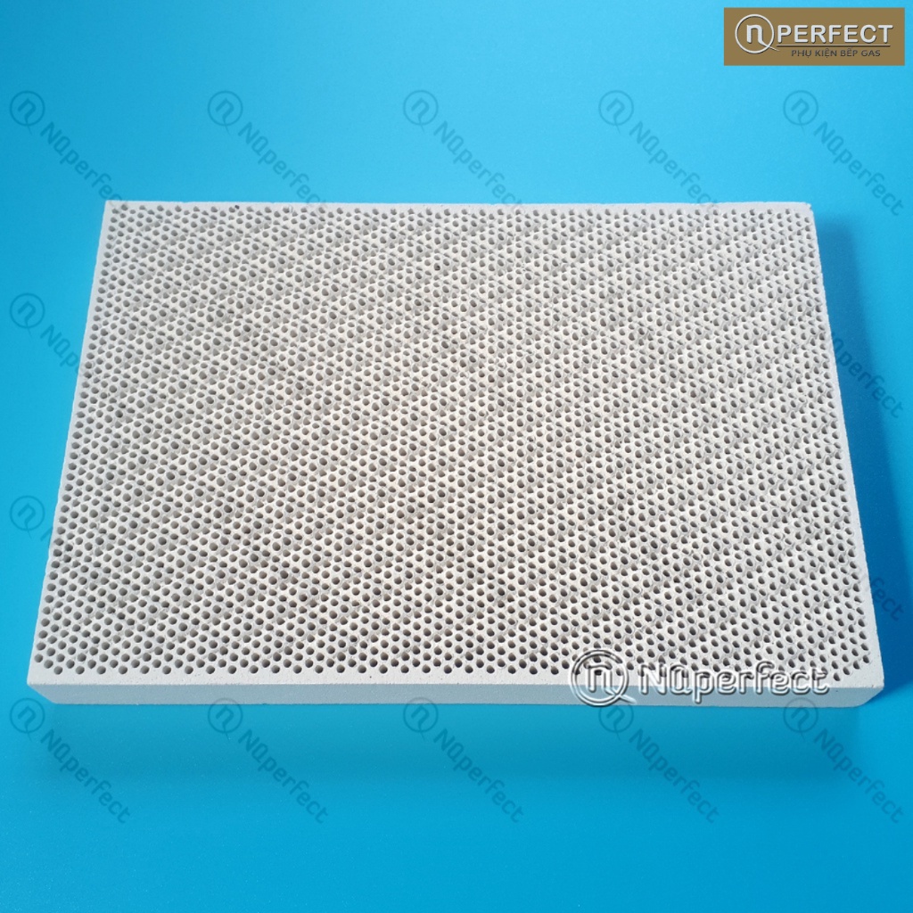 @phukienbepgas- Tấm gốm tổ ong hồng ngoại tiết kiệm ga 133*93*13mm - chịu nhiệt độ cao 1500°C (đầu đốt 1602, 2402, 2602)
