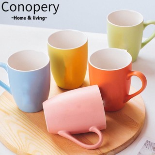 Conopery Cốc cà phê, cốc cốc sứ 330ml, có tay cầm cốc hình trống màu gia dụng