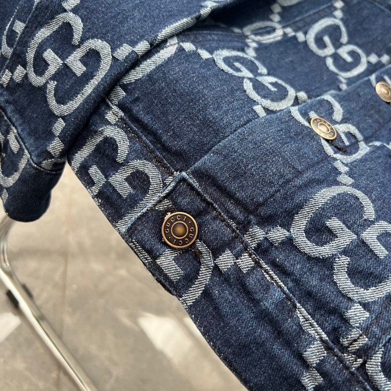 ❤️❤️Sn sàng & sn sàng❤️❤️ Gucc *** denim jacket nam thêu jeans wear ladies long-sleeved couples top