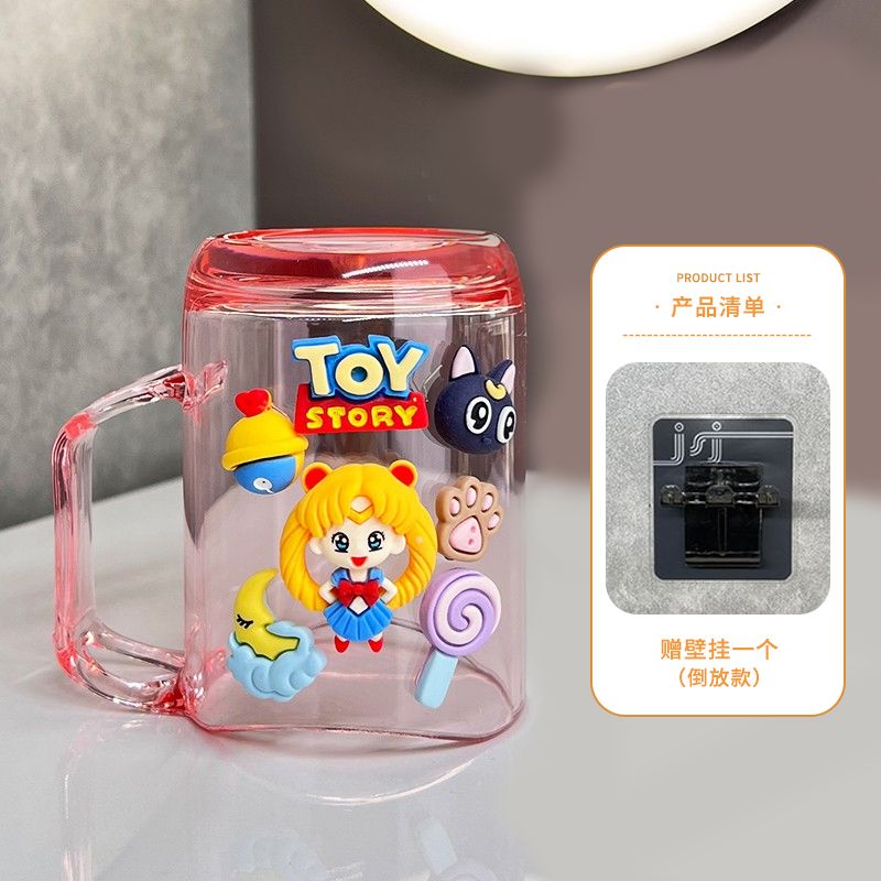 Cốc Đánh Răng Gắn Tường Kiểu Hoạt Hình Gấu Dâu Tây Dễ Thương Cho Bé