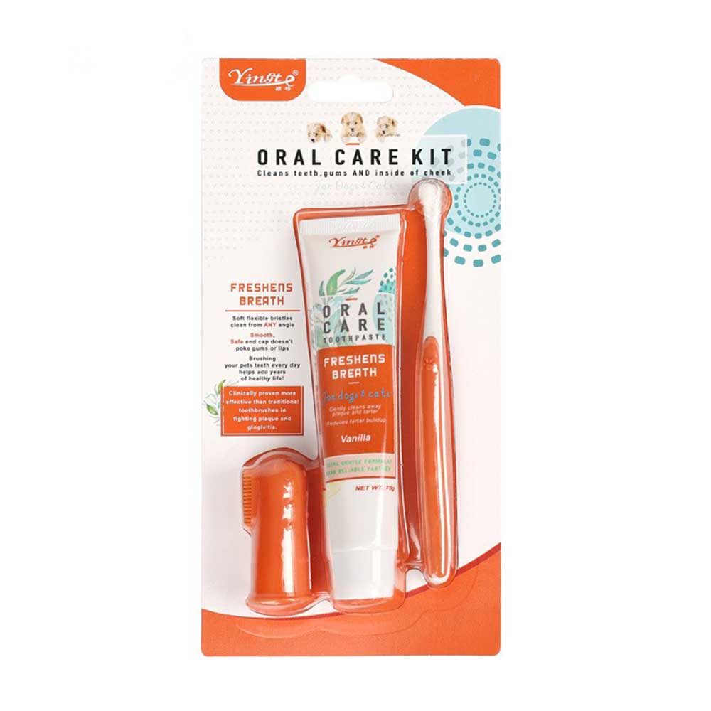 Pet Toothpaste And Toothbrush Puppy Tooth Brushing Kit Small Dog Finger Brush