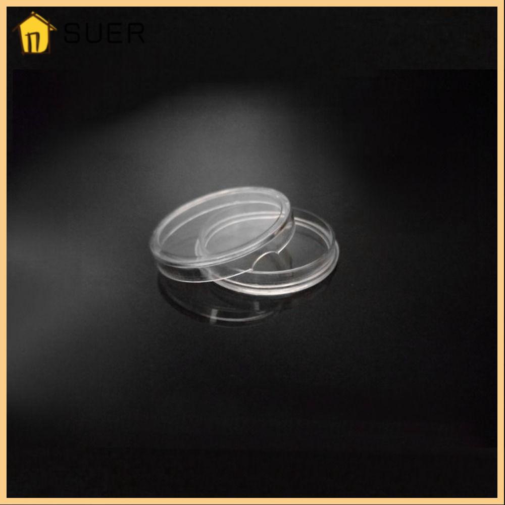Hộp bảo vệ tiền xu suenin 100 chiếc, hộp đựng tiền xu ps 18-27mm, cạnh phẳng với các bước đồng xu hộp tròn bằng nhựa trong suốt