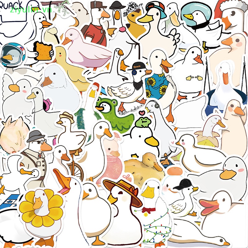 Ziyulin 50 cái phim hoạt hình động vật dễ thương vịt graffiti sticker đồ chơi diy kids scrapbook điện thoại tủ lạnh máy tính xách tay hành lý xe hơi nhãn dán chống thấm vn