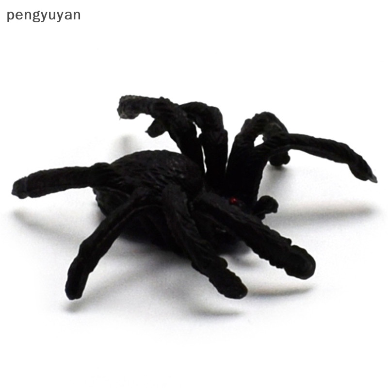 5 cái nhện mô phỏng nhựa dẻo màu đen trò đùa trò đùa đồ chơi halloween quà tặng