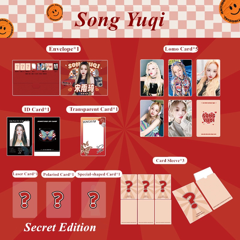 Bộ sưu tập thẻ yuqi kaji  i-dle laser hologram thẻ lomo trong suốt id photocards envelope sleeves phiên bản bí mật bưu thiếp kpop màu đen hồng giảm giá jy