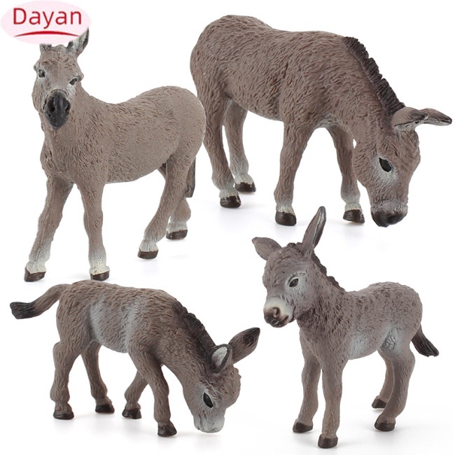 Dayan mô phỏng động vật mô hình đồ trang trí sống động như thật con lừa hành động trẻ em đồ chơi xếp hình nhận thức để làm quà tặng