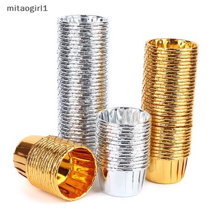 50 cái mini cupcake foil cupcake wrapper paper gold silver cupcake baking cups boutique