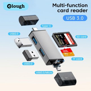 Elough 7 in 1 card reader micro usb to type c adapter usb 3.0 high-speed transfer multi-function flash drive tf sd card