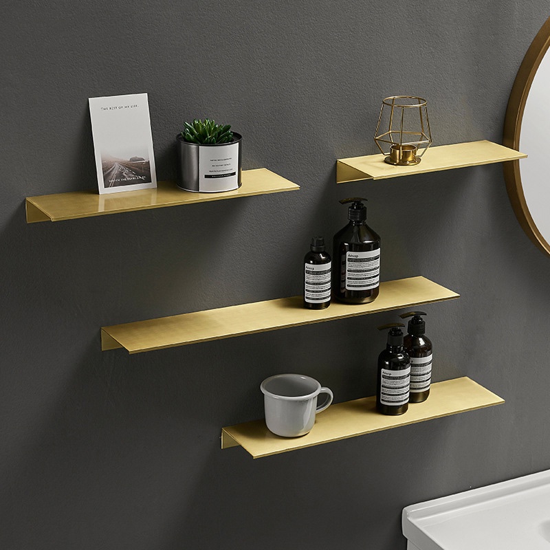 Chải vàng đen trắng giá để đồ trong phòng tắm 30-50cm kệ phòng tắm hiện đại kệ treo tường nhà bếp phụ kiện gia đình