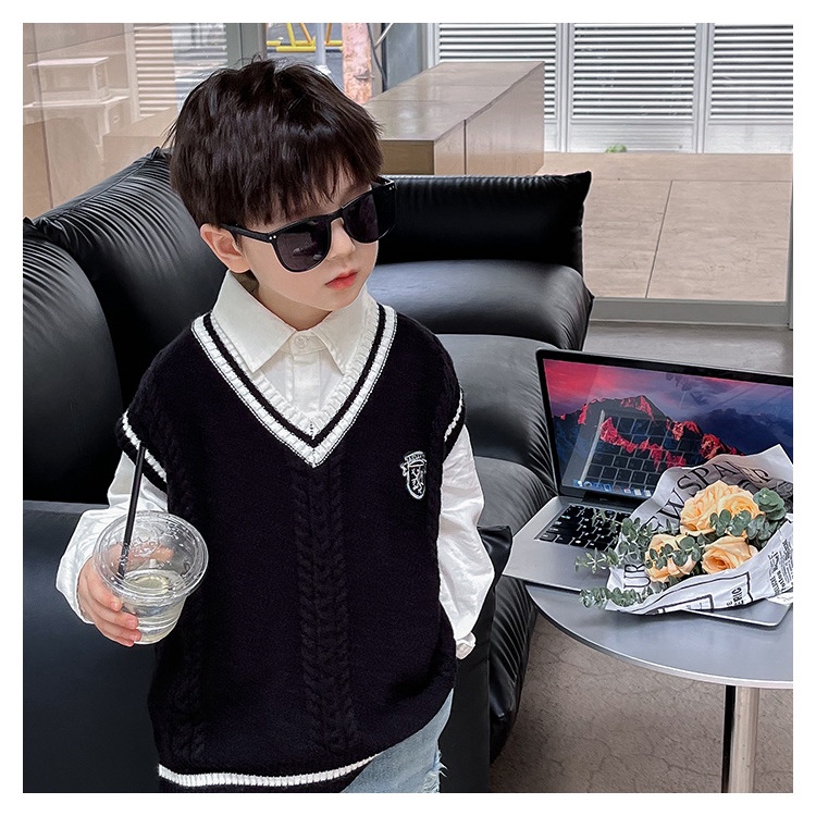 Áo len trẻ em nhật bản và hàn quốc preppy vest vest áo khoác hợp thời trang