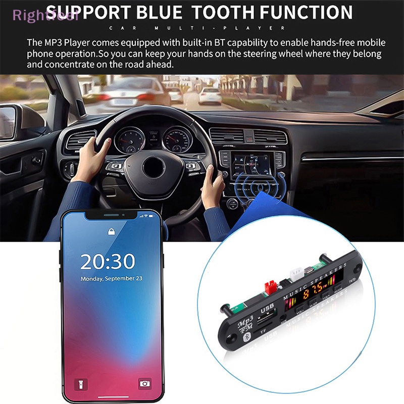 Rightfeel bluetooth 5.0 máy nghe nhạc mp3 bảng giải mã đài fm usb 3.5 mm aux module bộ thu bluetooth trên ô tô bộ khuếch đại âm thanh bảng mạch mới