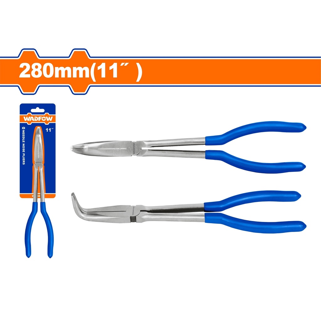 Kềm mũi dài cong 90 độ 11 inch wadfow WPL3E11