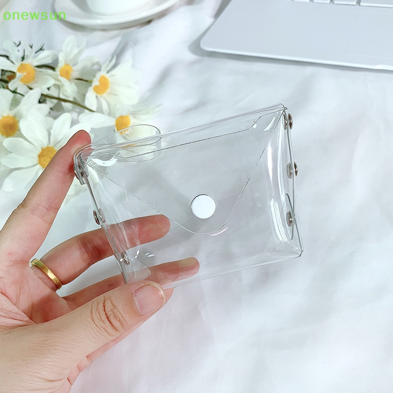 Onewsun phụ nữ ví tiền xu trong suốt khóa đổi tiền túi phụ nữ cô gái túi lưu trữ nhỏ túi đựng tiền xu ví mới