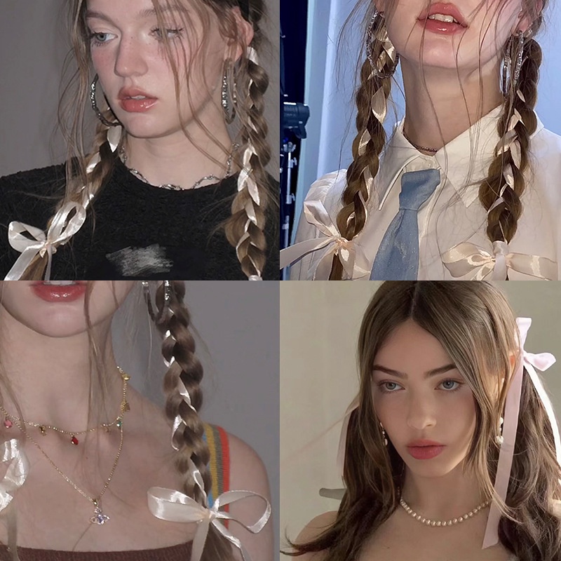 Dây Buộc Tóc Thắt Nơ Ruy Băng Xinh Xắn Thời Trang Phong Cách Hàn Quốc 2-4m