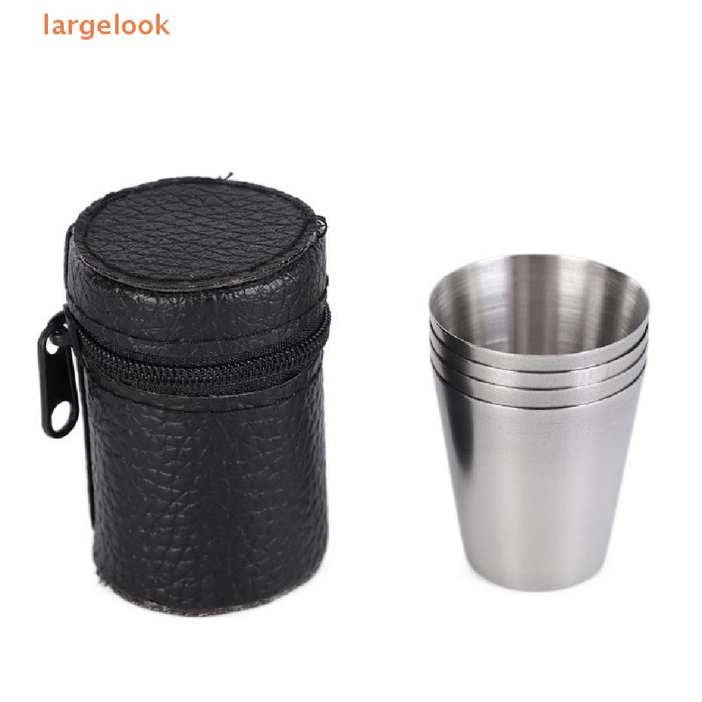 Set 4 Cốc Bằng Thép Không Gỉ Tiện Dụng Khi Đi Du Lịch