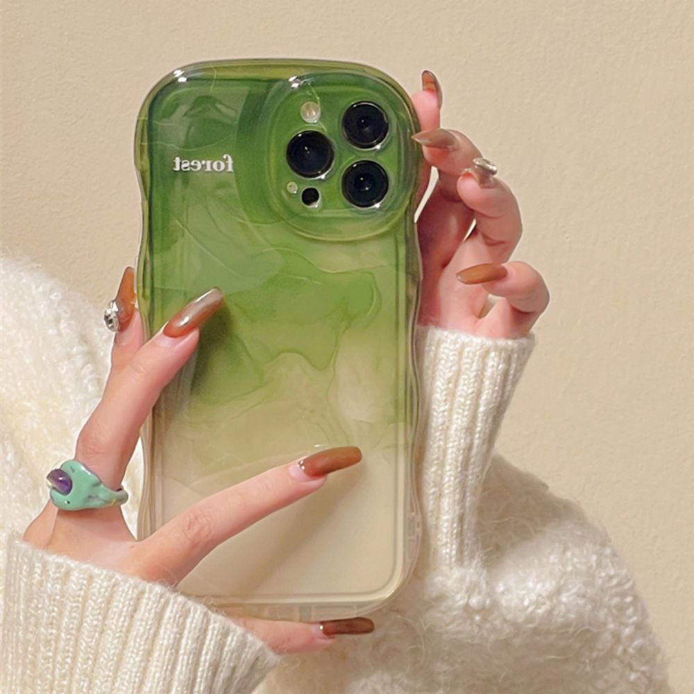 Ốp Điện Thoại TPU Mềm Chống Sốc Màu Xanh Lá Gradient Sang Trọng Cho IPhone 11 12 13 14 Pro Max