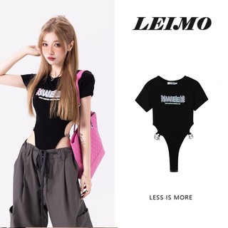 Áo Thun Đen Tay Ngắn Hở Eo Thời Trang Mùa Hè Cho Nữ