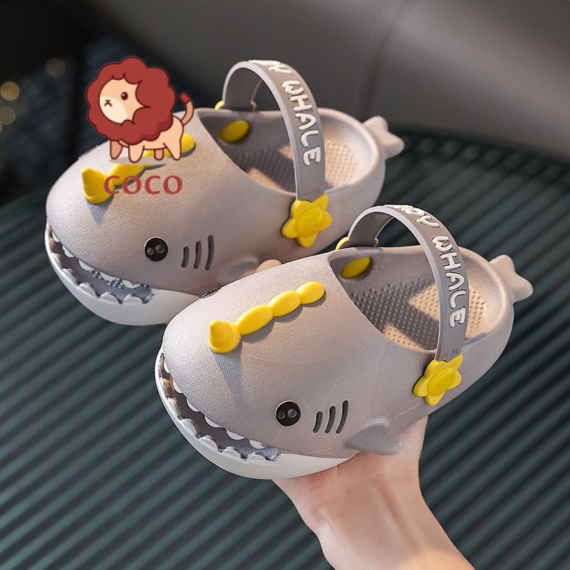 Dép Đi Trong Nhà Tắm Chống Trượt Hình Cá Mập Thời Trang Mùa Hè Cho Bé