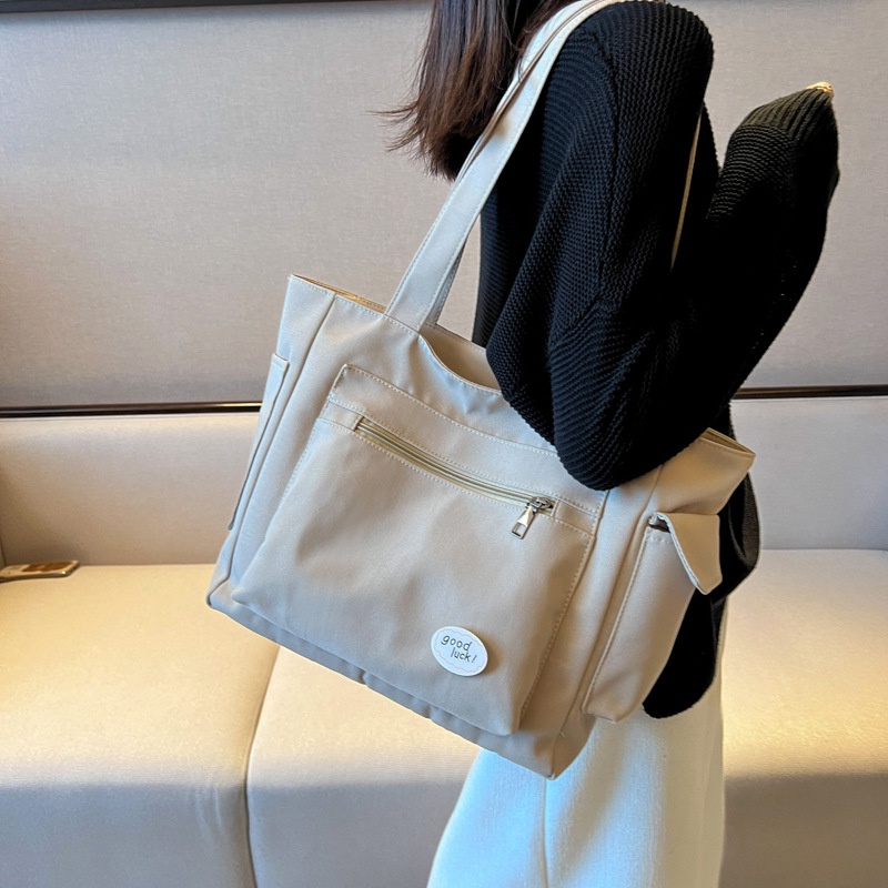 S97-Túi Xách Canvas Cỡ Lớn Màu Sắc Đơn Giản Phong Cách Nhật Bản