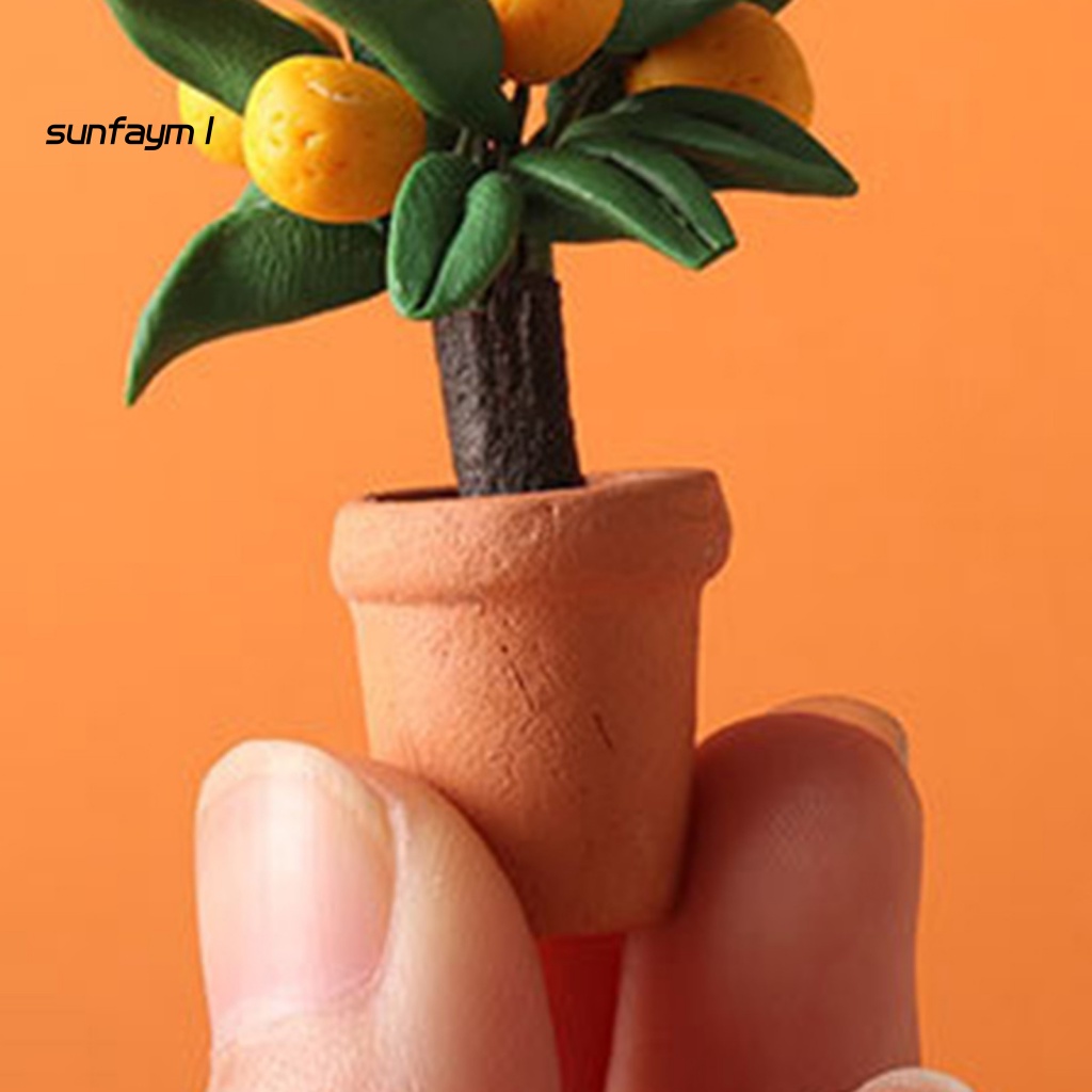 Cây Bonsai Mini Không Phai Màu Siêu Nhẹ Trang Trí Nhà Búp Bê 1: 12