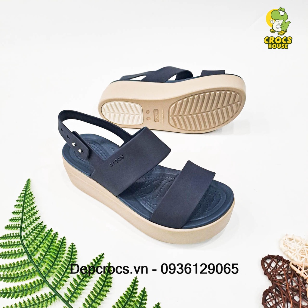 Sandal xuồng crocs brooklyn quai nhựa đế 5 phân cao cấp, xăng-đan cross đế xuồng nữ siêu êm - Cross house