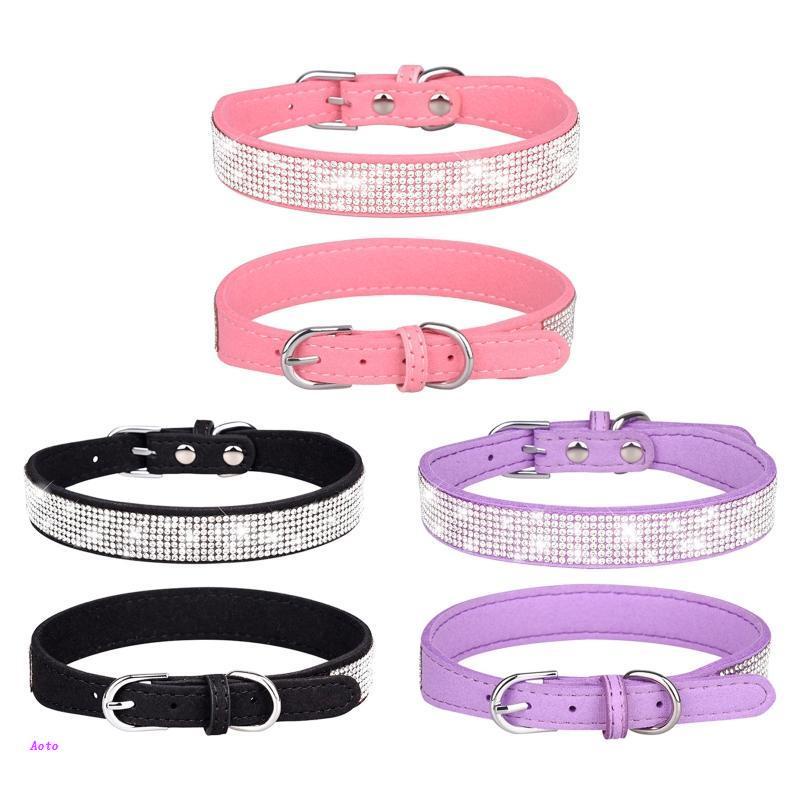 Bộ 2 Vỏ Bọc Bảo Vệ Vòng Cổ Chống Thất Lạc Có Dây Rút Đính Đá Cho Thú Cưng