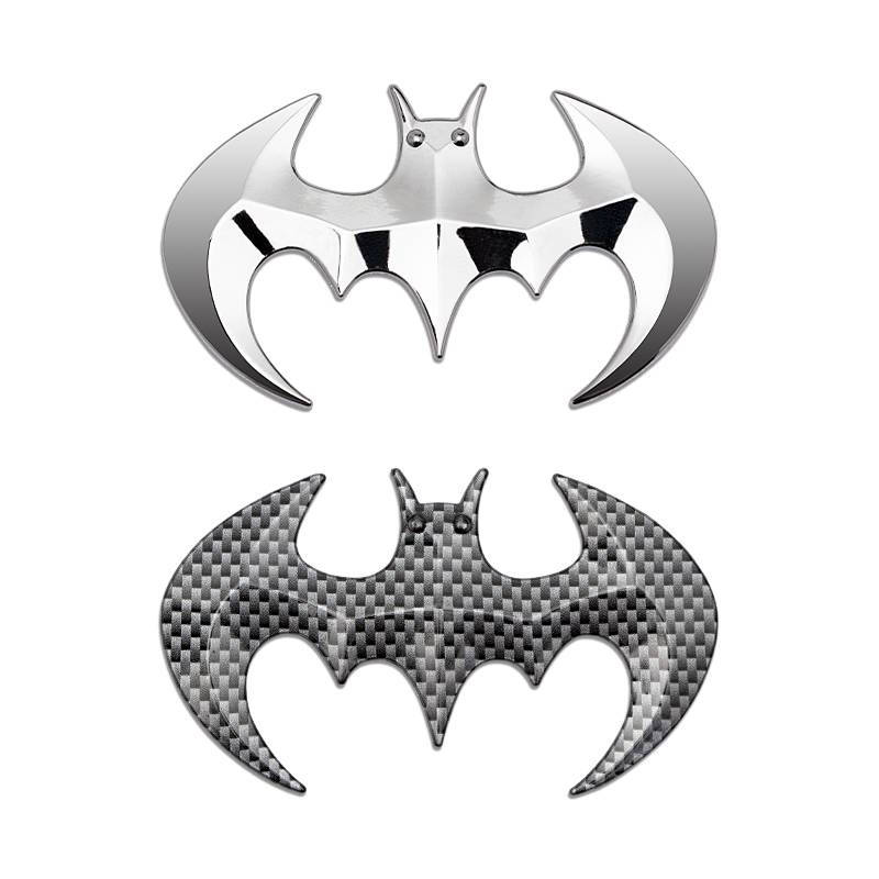 Carbon Fiber Pattern Bat Bumper Stickers Motorcycle Car Body Modification Scratch Cover Decorative Sticker 3D Stereo Glue Metal Label AeHt