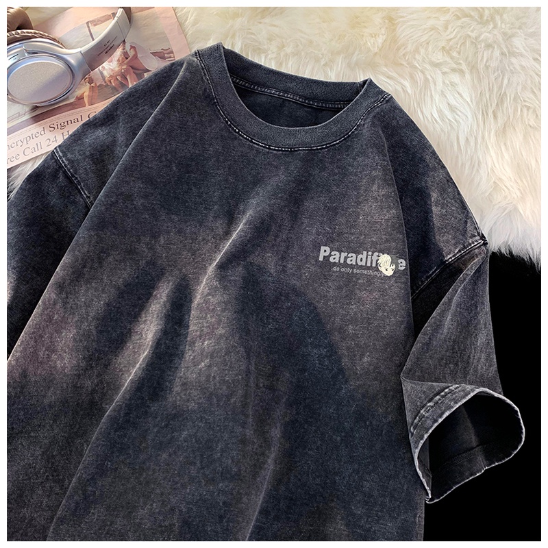 Áo thun NRVP 100% cotton tay ngắn dáng rộng in hoạ tiết độc đáo thời trang