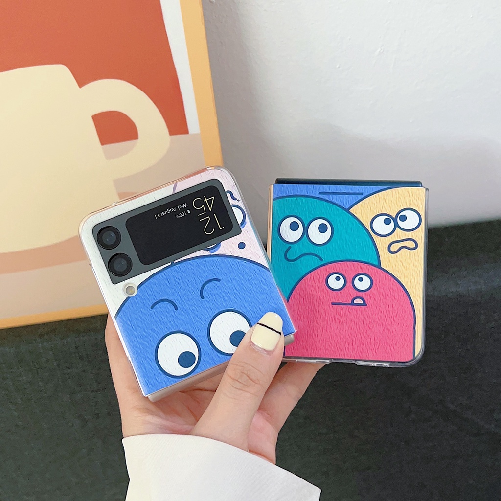 Ốp Điện Thoại Trong Suốt Họa Tiết Hoạt Hình Đơn Giản Cho Samsung Galaxy Z Flip4 Z Flip3 Samsung Z Flip4 Z Flip3