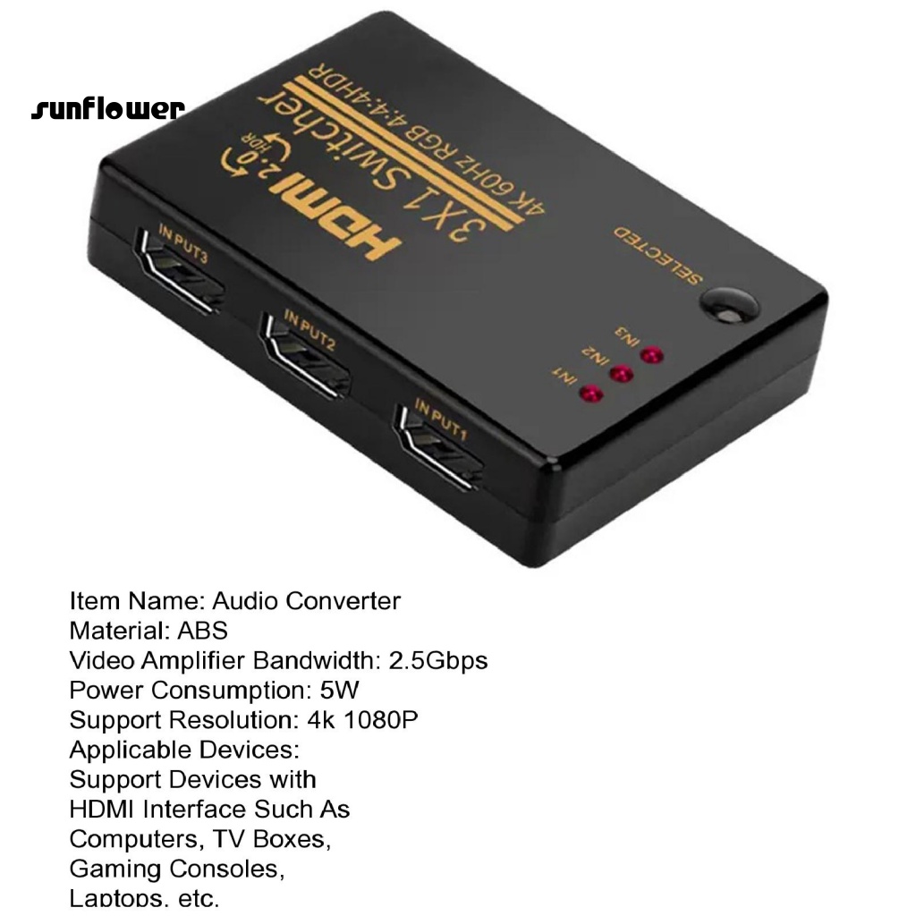 Bộ Chia Chuyển Đổi Video HDMI 3 Trong 1 Chất Lượng Cao