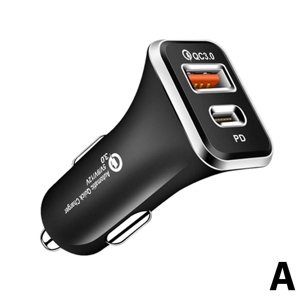 Cốc Sạc Điện Thoại Nhanh QC3.0 38W PD20W A + C I0S2 Cho Xe Hơi