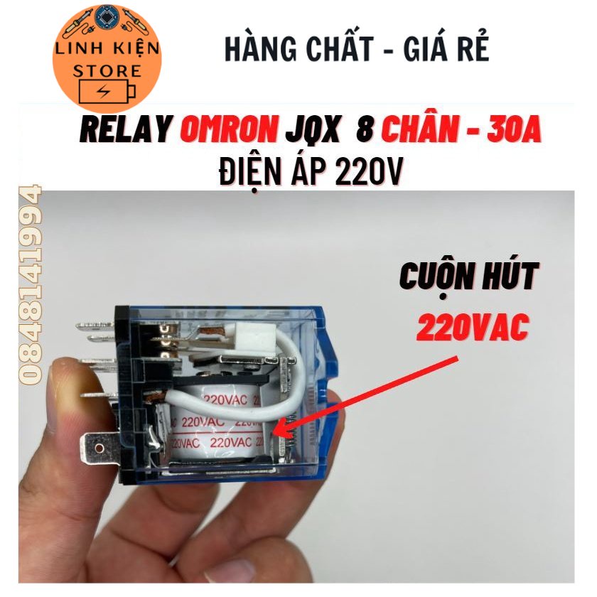 Relay OMRON JQX 12-24-220V 8 chân 30A