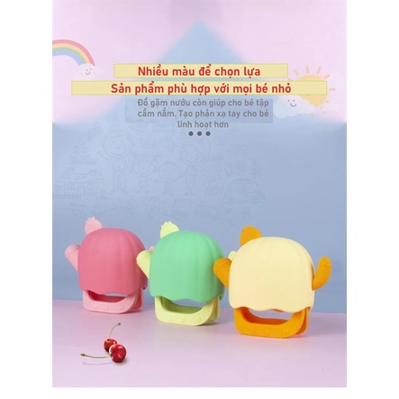 Đồ gặm nướu cho bé cầm tay chống rớt silicon bảo vệ tay 3 tháng+