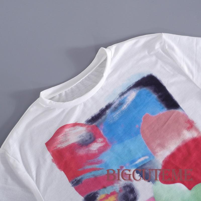 Áo Thun Tay Ngắn Cổ Thuyền Dáng Rộng In Họa Tiết Thời Trang Mùa Hè Dành Cho Nữ