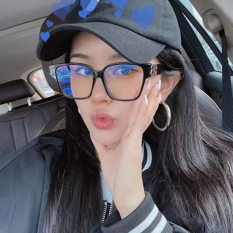 Kính Mát Gọng Vuông Chống Ánh Sáng Xanh Chống Bức Xạ Phong Cách Hàn Quốc Cho Nam Và Nữ