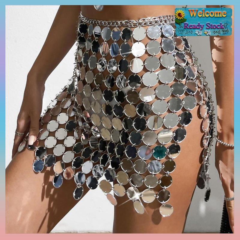 Chân Váy Múa Bụng Đính Kim Sa Lấp Lánh Thời Trang Cho Nữ