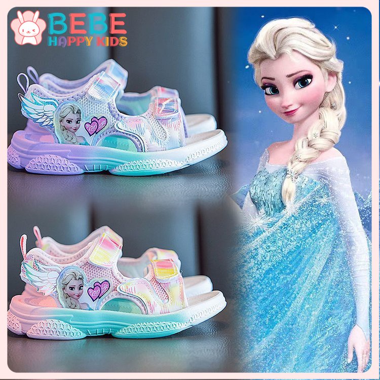 Sandal cho bé gái, giày đi học bé gái hình công chúa Elsa ,Dép Trẻ Em Bé Gái Từ 2 Đến 7 Tuổi Quai Ngang Đế Êm Siêu Nhẹ Họa Tiết Công Chúa Đáng Yêu
