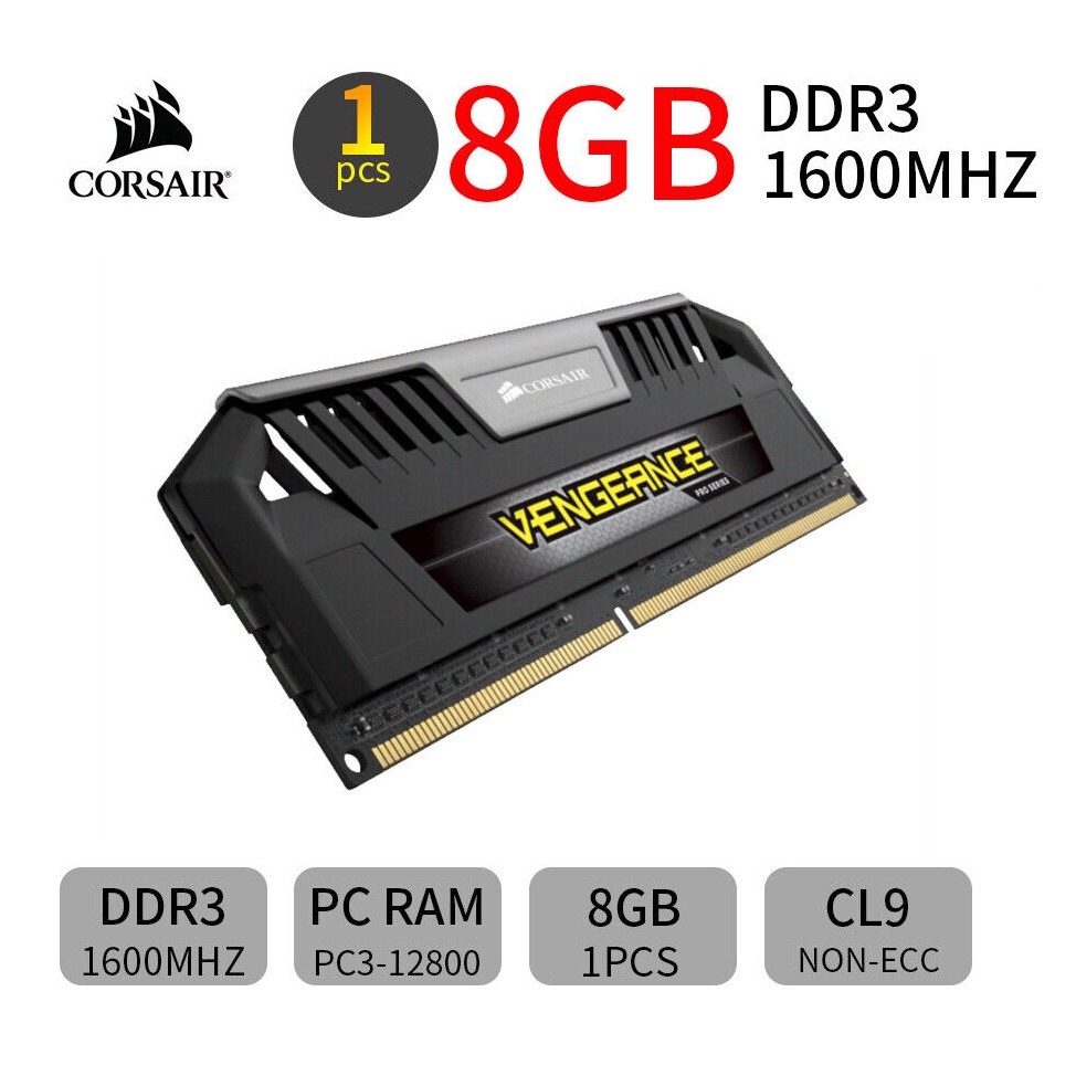 Thẻ Nhớ Corsair Pro 8GB DDR3 1600MHz CL9 PC3-12800 Màu Bạc