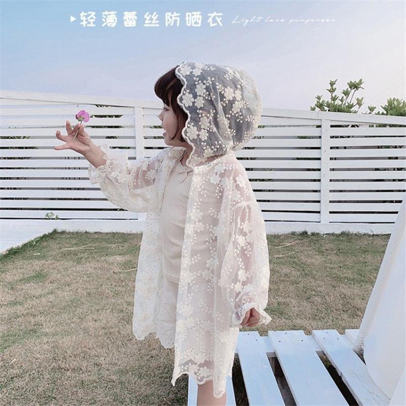 Áo Khoác Cardigan Chống Nắng Phối Ren Thoáng Khí Thời Trang Đi Biển Mùa Hè Cho Mẹ Và Bé