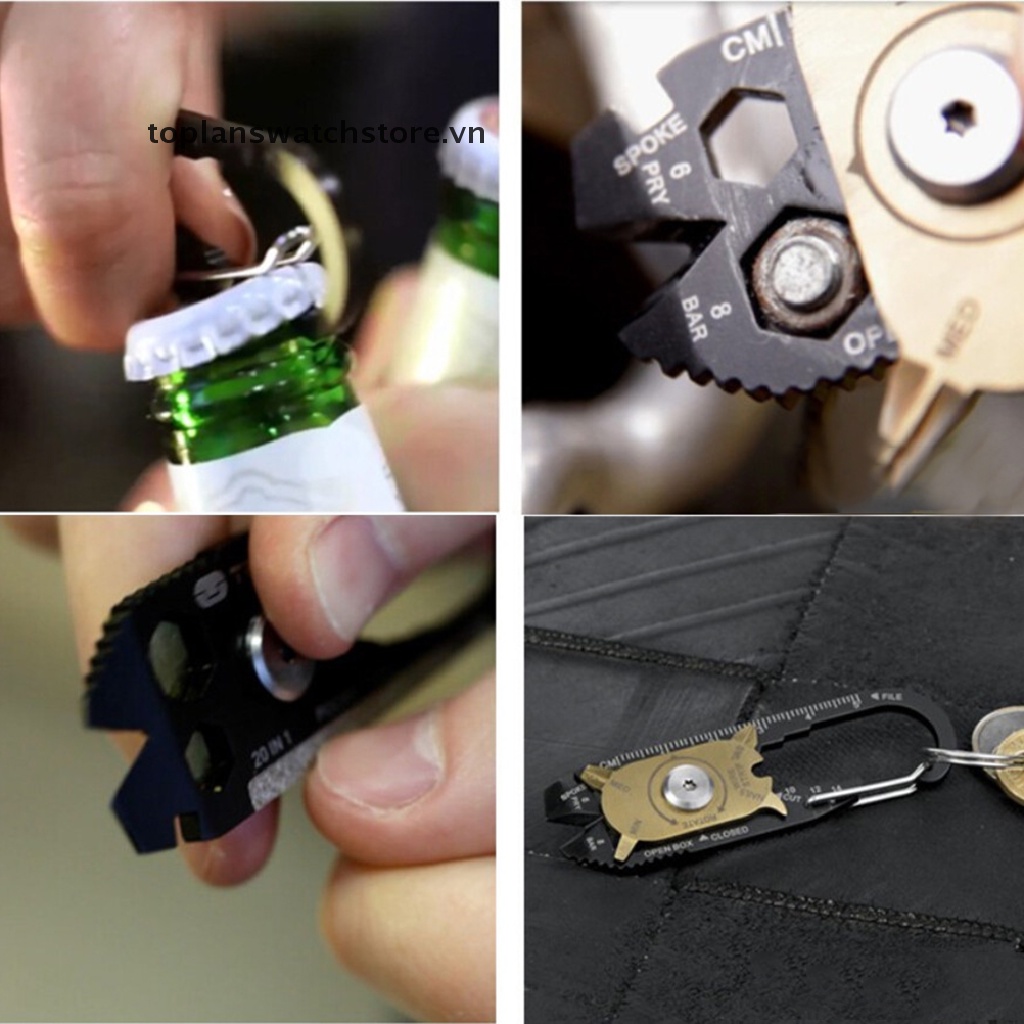 Móc Khóa Kiêm Dụng Cụ Mở Nắp Chai Đa Năng 20 Trong 1