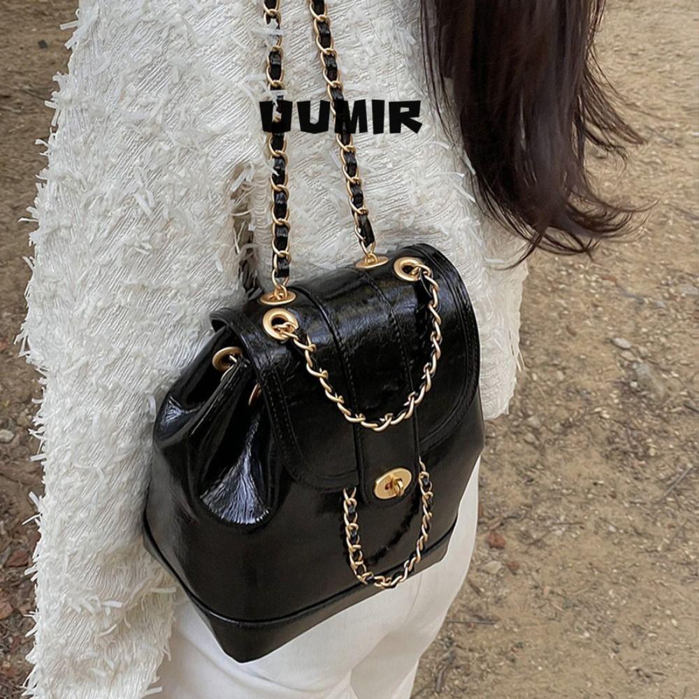 UUMIR Ba Lô Da Mini Phối Dây Xích Thời Trang Thu Đông Dành Cho Nữ